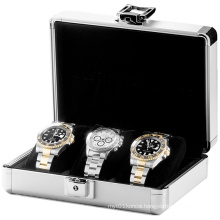 3 Watch Travel Case Promotional Display Travel Aluminum Watch Case With Pillows